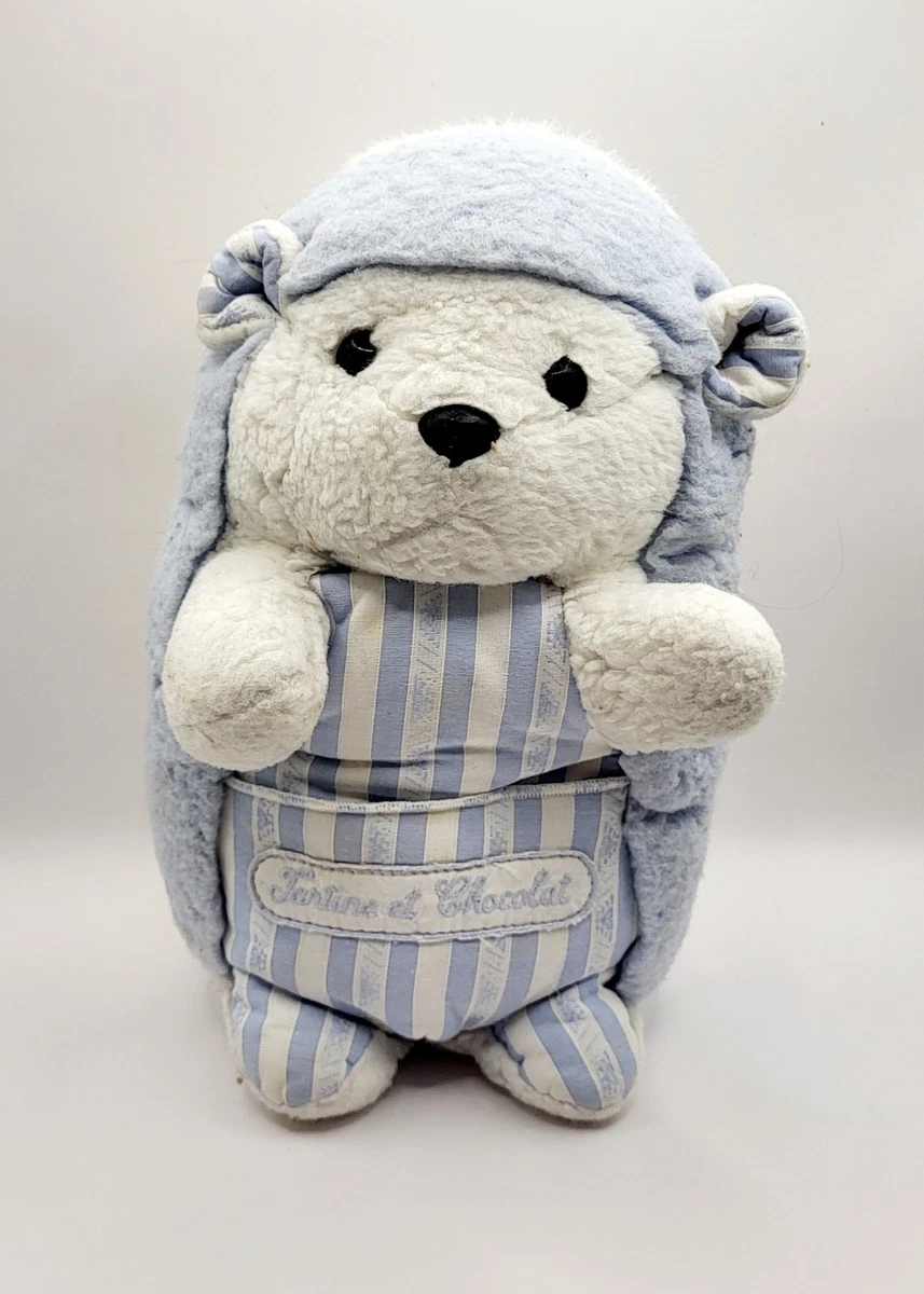 Peluche Hérisson Tartine Et Chocolat - Bleu Rayé Blanc