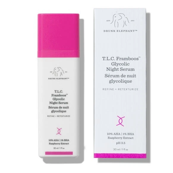 NEW Drunk Elephant T.L.C. Framboos Glycolic Night Serum - 1 fl. oz