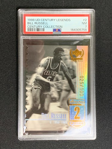 1998 UD CENTURY LEGENDS #/100 BILL RUSSELL CENTURY COLLECTION PSA 7 Gold Foil