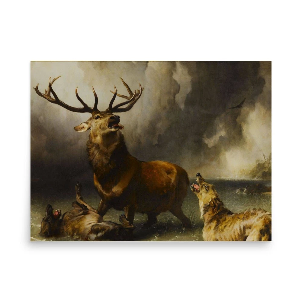 The Stag at Bay | Edwin Landseer Wall Art Print