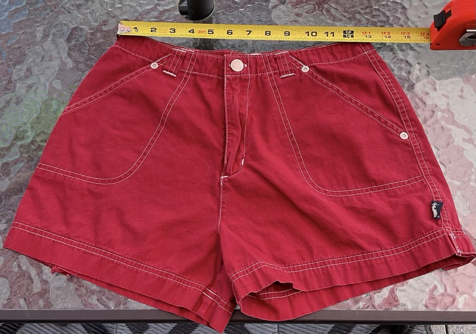 Pantalones Cortos De Colección Canyon River Azul Rojo Algodón Para Mujer’s Tiro Alto Años 90 Y2K Carga Foto 2 de 4