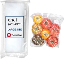 Chef Preserve Reusable Vacuum Sealer Bags for Food – 30 Bpa-Free Large (12 X 1