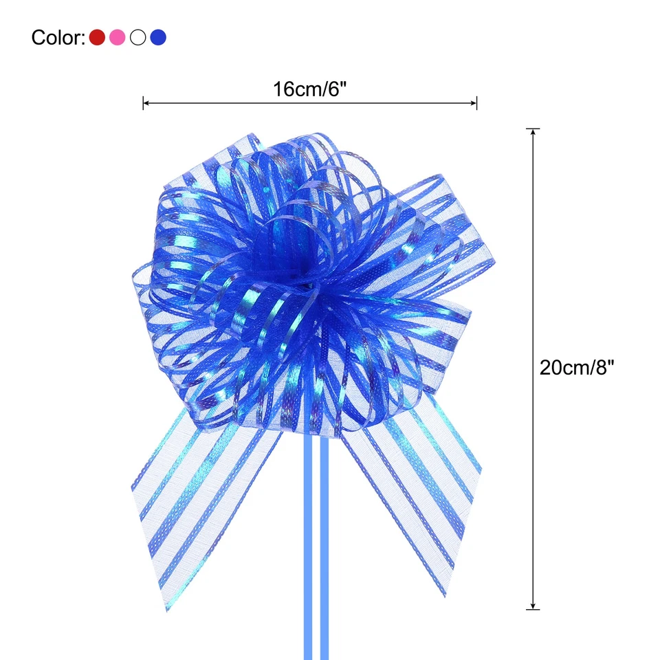 20pcs 8 Inch Large Organza Pull Bow Gift Wrapping Bows Blue/Pink/Red/White - image 2 of 4