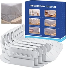 Bed Sheet Holders for Corners, Fitted Sheet Holders Keep Sheets Firm & Tight, He