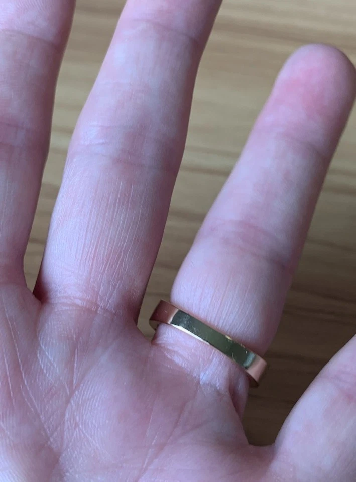 Nuevo Anillo Estilo Canal Doble Fila Amatistas Púrpura Relleno Oro 18k-Talla 8 Foto 4 de 4