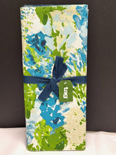 TAG Table Runner 15x70 Abstract Spruce Tree Christmas Winter Reverses to Blue