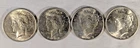 LOT OF 4 1922 P PEACE SILVER DOLLARS #9