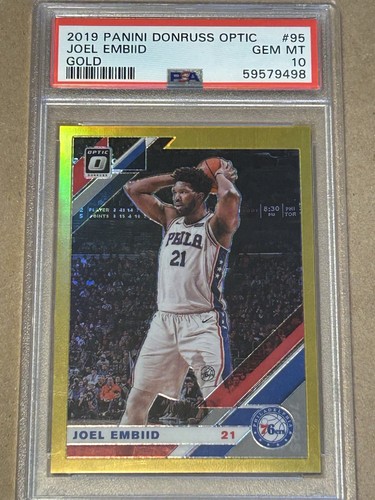 2019-20 Panini Donruss Optic Gold #95 Joel Embiid /10  PSA 10!! POP 3!!