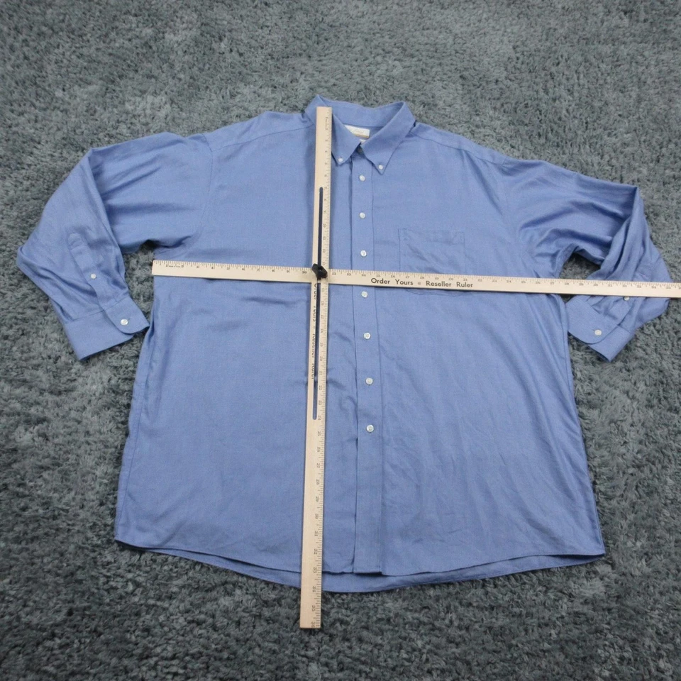Roundtree & Yorke Gold Label Shirt Mens 18 2XL Blue Button Down Non Iron EZ Wash - Image 2 of 4