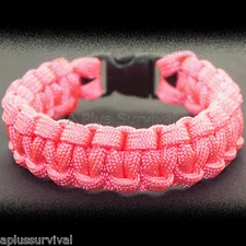 Pink Paracord Emergency Rope Survival Bracelet 9 Feet 7 Strand 550 LB
