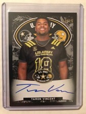 TARON VINCENT Ohio State 2018 Leaf Army All-American BLACK Tour AUTO 13/15