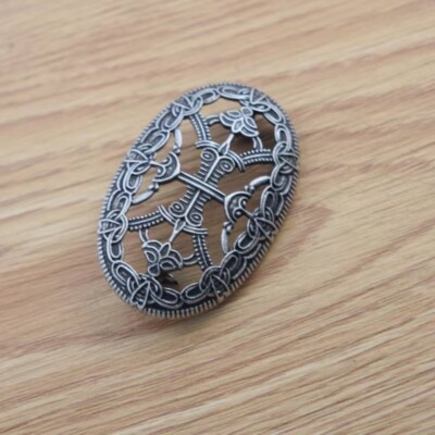 Norse Viking Tortoise Shield Brooch Pin Celtic Raven Borre Pewter Turtle