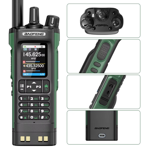Baofeng UV-32 GPS Walkie Talkie 10W Programowanie Bluetooth Multi Band + Akcesoria - Zdjęcie 4 z 17
