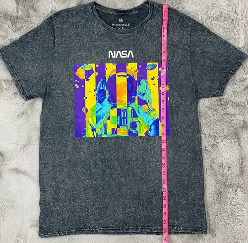 Hyper Space T-Shirt Gr. L NASA Astronaut Distressed Batik grau - Bild 6 von 7