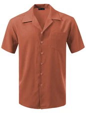 7Encounter Men's Casual Button Down Camp Dress Shirt 