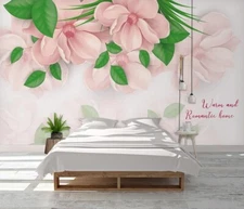 3D Pink Petals ZHUA41197 Wallpaper Wall Murals Removable Self-adhesive Ann