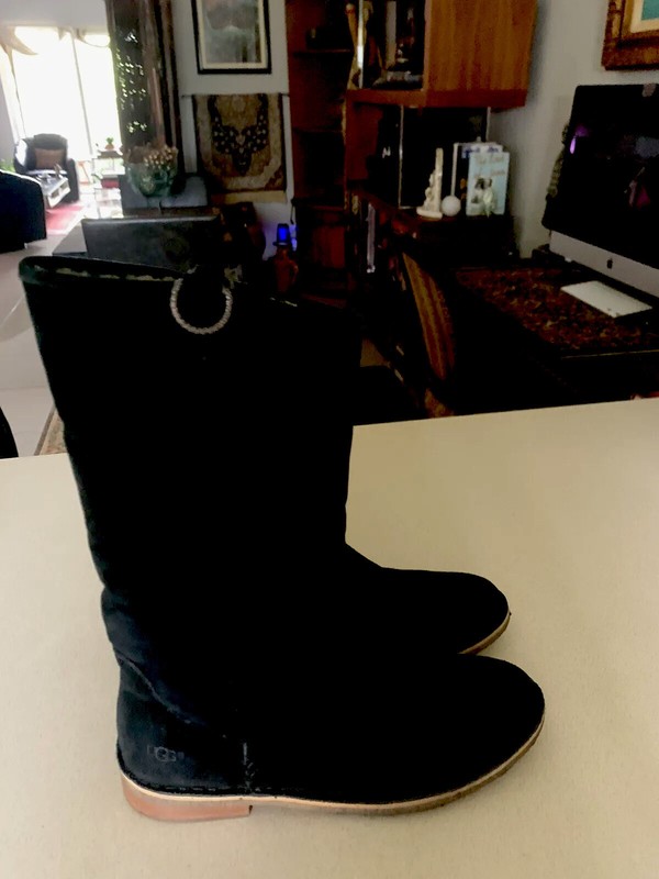 🔥SALE!-UGG Daphne Women's  Size 8.5 Tab Suede Leather Sheepskin  Boots 1008705