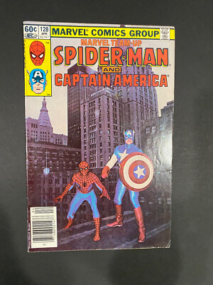 Marvel Team Up Spider-Man & Captain America # 128 Newsstand FINE