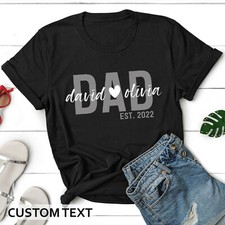 Dad Est 2022 Shirt, New Dad Shirt, Custom Dad Shirt With Kids Names, Personalize