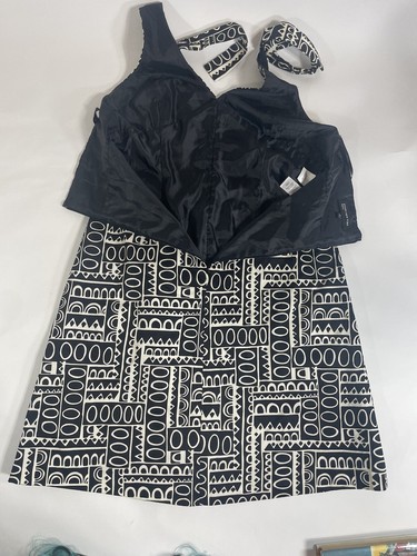 Jones New York Dress Halter Neckline in Black & White Print Women's Sz 8 Empire - Picture 10 of 10