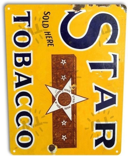 Star Tobacco Cut Cigarette Retro Vintage Wall Art Decor Man Cave Metal Tin Sign - Picture 3 of 4