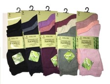 3 Pairs Ladies Bamboo Socks Super Soft Anti Bacterial Sock Black, Colour Size