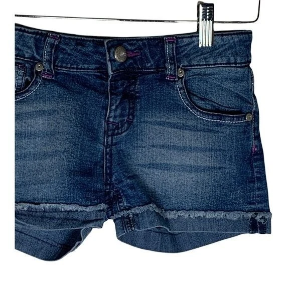 Pantalones Cortos Lee Niñas 12 Niños Azul Jean Denim Elastizados Corte Oscuro Lavado Verano Informal Foto 3 de 4