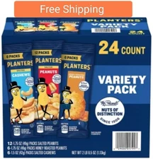 Planters Nuts Cashews and Peanuts Variety Pack (40.5 oz., 24 pk.) Great Price
