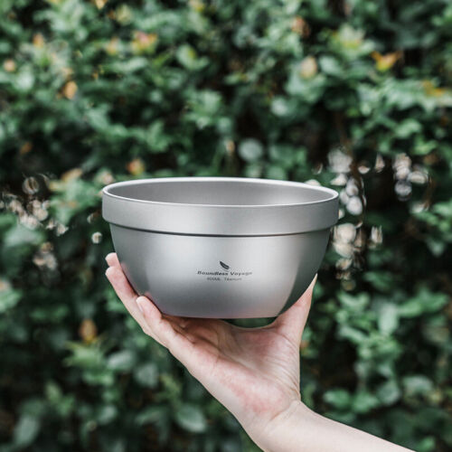 Titanium Bowl 500ml/800ml Double Wall Food Rice Soup Bowl Ultralight Metal Bowl - Picture 4 of 13