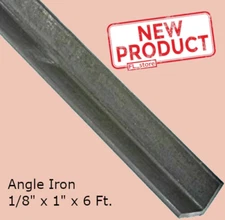 Iron Angle 1/8 Inch x 1 Inch x 6 Feet Hot Rolled Carbon Steel 90° Stock Mill NEW