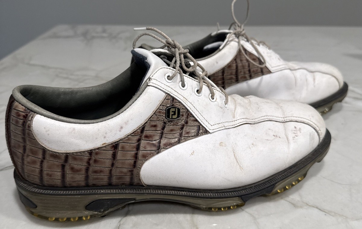 FootJoy DryJoys Tour Opti Flex2 Golf Shoes 53643 White Brown  display picture 1