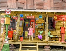 Texaco Gas Station 1935  Color Print 8 x 10