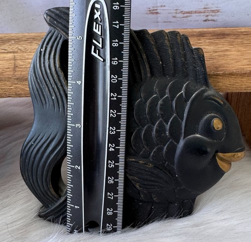 1954 Miller Studio Inc. Schwarz und Gold Kreidegeschirr Fisch Wandtafeln 2er Set - Bild 10 von 11