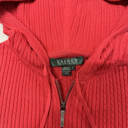 Maglione sportivo Ralph Lauren donna piccolo rosso maglia cavo felpa grossa - Foto 6 di 8