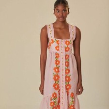 FARM RIO Pink Papaya Salad Maxi Dress (size M) $290 NWT