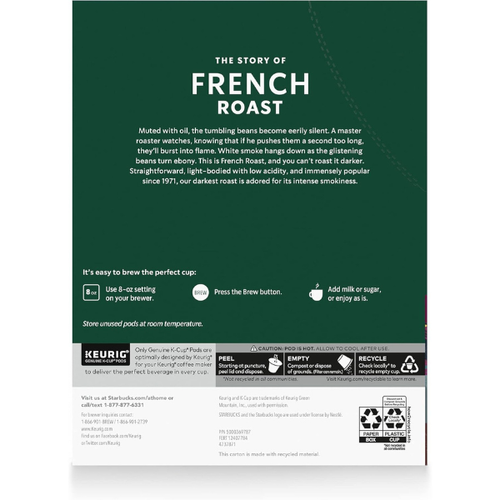 Starbucks K-Cup Coffee Pods, Dark Roast Coffee, French Roast for Keurig Brewers, - Picture 18 of 19