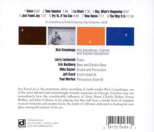 THE RICH CORPOLONGO QUARTET PLUS TWO Just Found Joy CD 1996 8-Tracks *EXCELLENT* - Picture 2 of 2