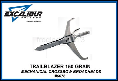 EXCALIBUR Trailblazer 3 Blade 150 Gr Mechanical Crossbow Broadheads 2'' Cut 3 Pk