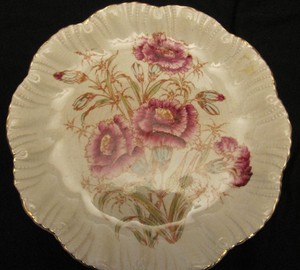 Antique Porcelain Charming Plate Hand Painted Flowers Gilt Edge Ebay