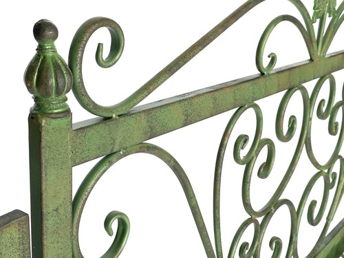 Panca Giardino Metallo Intemperie Patina Verde 120 CM 2 Posti Panca 96021 Retrò - Bild 5 von 9