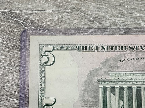 $5 Five Dollar Bill Star Note D District 2013 NUMERO DI SERIE BASSO SOLO 320K CORSA - Foto 11 di 17