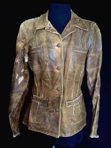 EXCEPTIONALLY RARE VINTAGE 1920'S-1930'S PENNY'S BROWN LEATHER JACKET SIZE MED - Picture 1 of 3