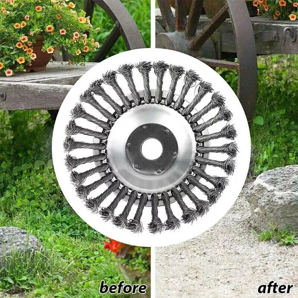 Unkrautbürste 25,4x200mm Profi Wildkrautbürste Freischneider Rundbürste Gezopft - Bild 4 von 4