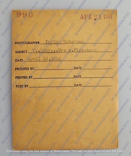 FAMOUS PHOTOGRAPHER 2 1943 V MAIL BABY WWII FIRESTONE NEGATIVE LOT SCARCE - Picture 2 of 3