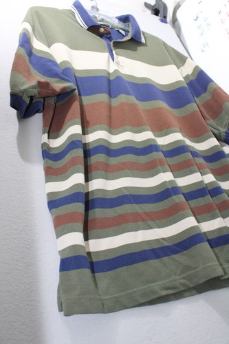 Vintage Bugle Junge Poloshirt Herren Größe XL gestreift mehrfarbig Muster - Bild 2 von 14