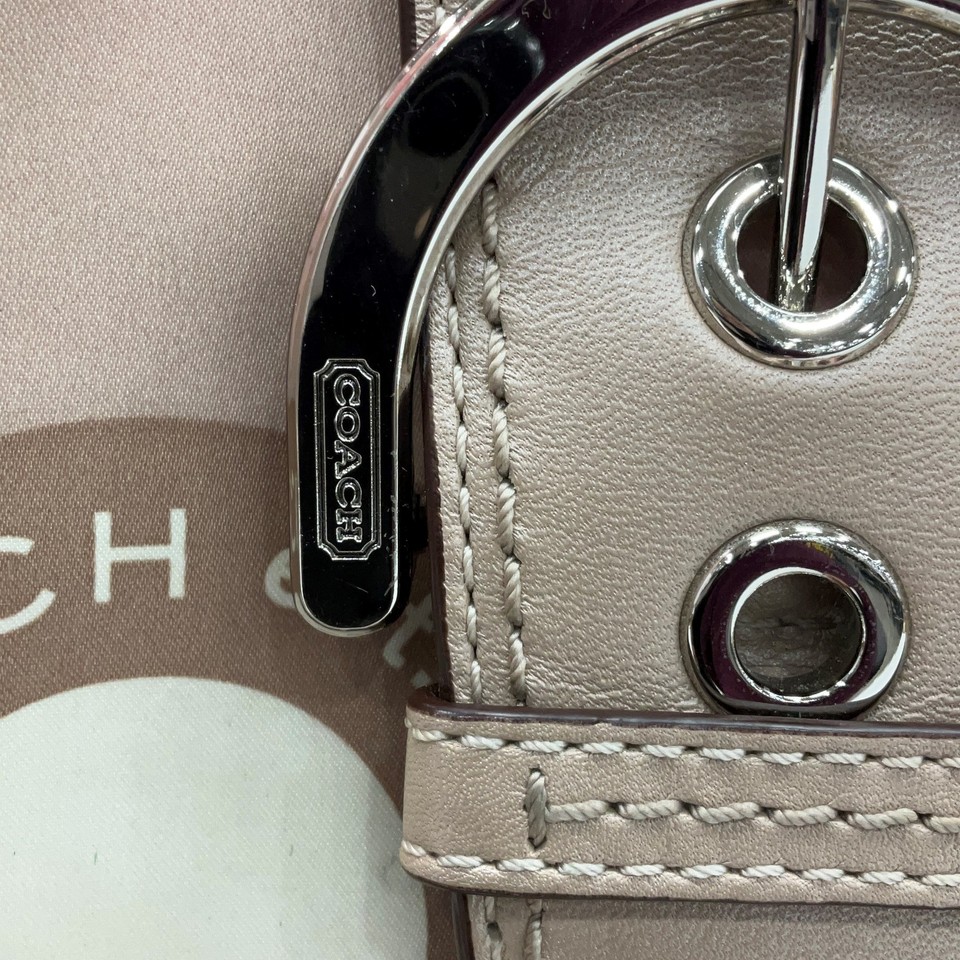 Coach Womens Shoulder Bag Buckle Pink Brown With Rose Gold Matching