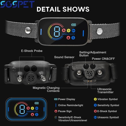 SGSPET Automatic Smart Anti bark Collar Dog Intelligent Waterproof Barking - Picture 6 of 13