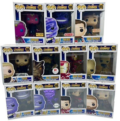 Funko Pop Lot Of 11 Marvel Infinity War Avengers Vinyl Figures