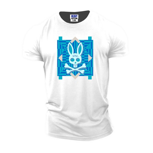 Symmetrical Box Bone Rabbit Funny Mens T Shirt Graphic Happy Easter Day New Gift - Picture 8 of 12