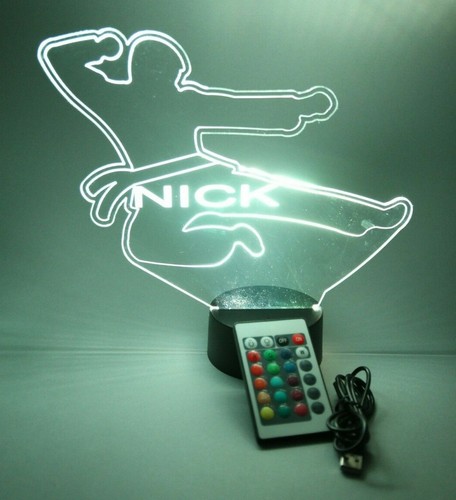 Lámpara de mesa LED personalizada de karate hacer grabada con control remoto - Imagen 12 de 12